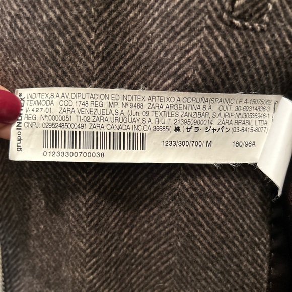 Zara Man Wool Coat Brown - Picture 4 of 4